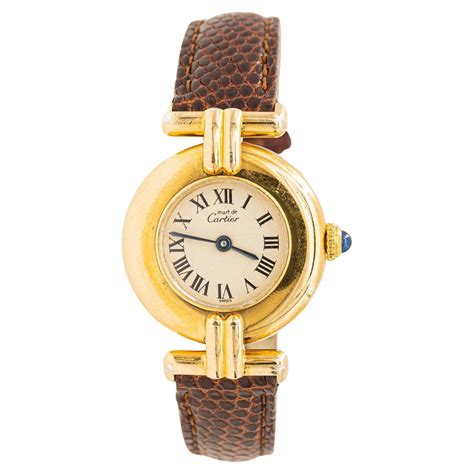 vermeil orologio donna must de cartier argento placcato quartz|must de cartier vermeil argent.